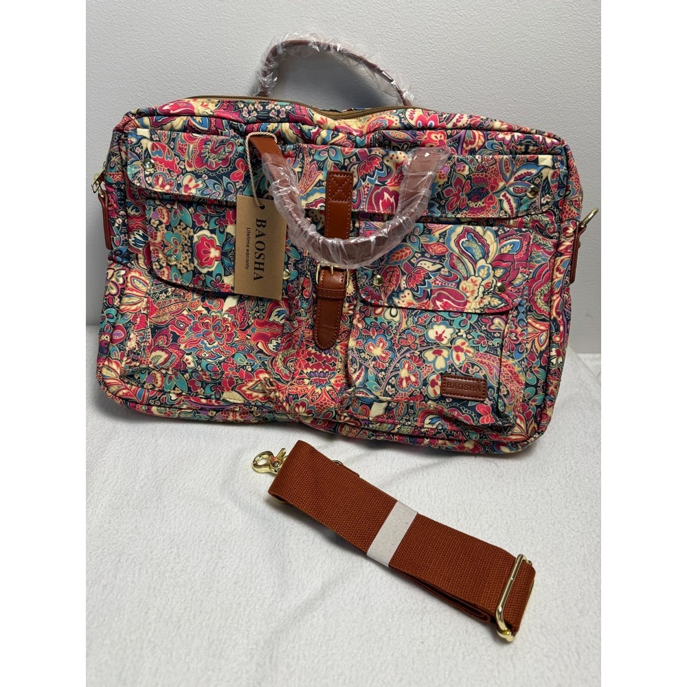 Baosha Messenger Bag Womens Shoulder Strap Laptop Computer Briefcase Floral
